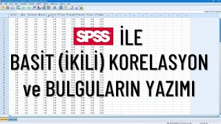 SPSS İle İkili Basit Korelasyon Analizi ve Bulguların Yazımı  Baştan Sona Tüm Detayları İle [upl. by Walters]