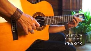 Washburn C64SCE Classical Guitar Demo from RHIGO [upl. by Ydarg]