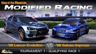 Modified Diecast Street Racing  EVO vs Impreza  King of the Mountain [upl. by Gilliette]