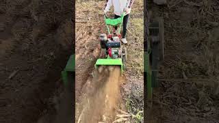 Huijia micro tillage Diesel fourwheel drive rotary tillage ditching cuttingbody machineviralvideo [upl. by Nawd734]