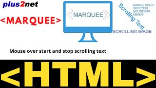 HTML marquee tag to stop and start scroll by using Mouse over and mouse out events in Div [upl. by Illek]