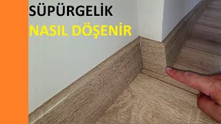 Süpürgelik nasıl takılır çakılır 45 derece kesilir montaj Laminant parke süpürgeliği nasıl döşenir [upl. by Nepsa590]