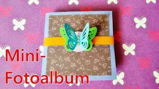 Basteln MiniFotoalbum  DIY  Ziehkarte  Leporello Album selber machen [upl. by Volin116]