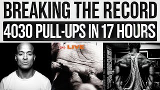 4030 pullups BREAKING world record LIVE  David Goggins Insane PullUps Record [upl. by Parshall]