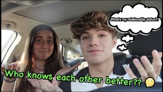 Who Knows Each Other Better Ft GiaNina Paolantonio  Connor Finnerty [upl. by Okiman]