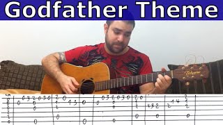 Fingerstyle Tutorial Godfather Theme  Guitar Lesson w TAB [upl. by Ahsatal663]