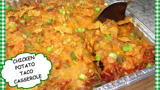 CHICKEN POTATO TACO CASSEROLE  LEFTOVER ROTISSERIE CHICKEN RECIPE  TESS COOKS4U [upl. by Mullins393]