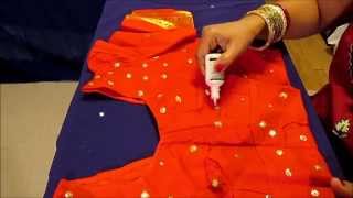 DECORATE YOUR SAREE BLOUSE WITH SEQUINSHOME GARDEN AND FASHION [upl. by Perrins]