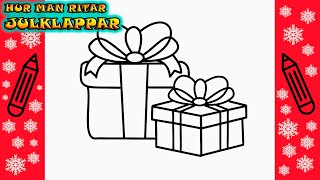 JULTECKNINGAR  🎁 Hur man ritar JULKLAPPAR  Rita Det Själv  Lär dig att rita enkelt [upl. by Cristionna]