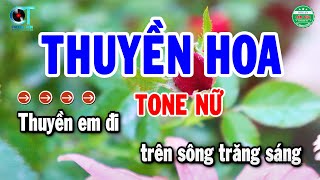 Karaoke Thuyền Hoa Tone Nữ Nhạc Sống Cha Cha Hay Nhất 2024  Cẩm Tiên Organ [upl. by Ydaf]