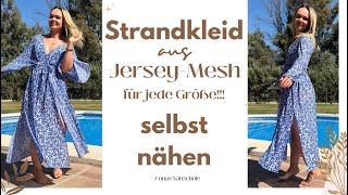 Jersey Mesh Strandkleid nähen lernen  DIY mit Annas Nähschule [upl. by Narahs488]