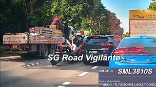 26oct2024 bke SML3801S hyundai tuson fail to stop rear end motorcyclist amp swerve into lane 1 [upl. by Nitsur]