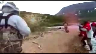 Grizzly Bear Attacks Group of Fisherman [upl. by Nnaeel704]