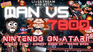 3 Game Nintendo Challenge Atari 7800 LIVE  Man vs 7800 [upl. by Figueroa]