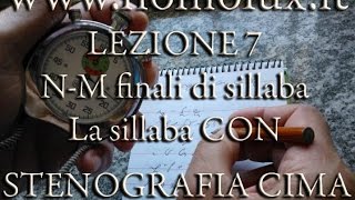 Corso di Stenografia Sistema Cima lezione 7  Le NM finali di sillaba e il simbolo CON [upl. by Yregram511]