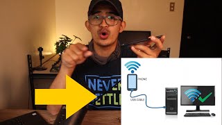 Using your phone as WiFi AdapterDongle sharing internet to your desktop PC [upl. by Ieppet]