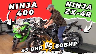 Kawasaki Ninja ZX4R vs Ninja 400  Which is the best 400cc  Game over for KTM RC390 ninjazx4r [upl. by Campy]