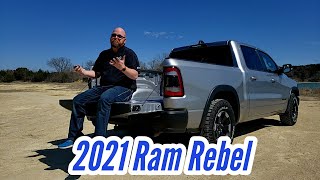 COMPLETE LOOK at the 2021 Ram 1500 Rebel Review  Rebel Level 2  Rebel 12  57L Hemi V8 Etorque [upl. by Nahtanod278]