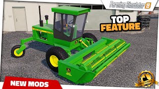 FS19  John Deere 2280 Windrower John Deere 300 Twin Knife [upl. by Terbecki]