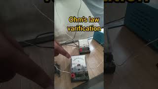 Ohms law varification ohmslaw shorts viralvideo trending [upl. by Noiemad]