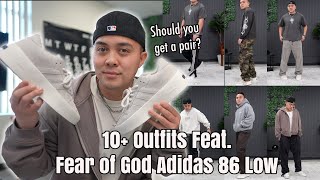 10 Outfits w Fear of God Athletics x Adidas 86 ForumRivalry Low [upl. by Corder843]