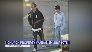 Police search for duo after State College church vandalized [upl. by Nereids]