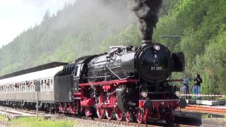 BR 01 202 Ausfahrt PS  Dampf auf der Biebermühle 01062014 Pirmasens Nord [upl. by Enymzaj]