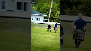 Woman throws in Caber Toss at Highland Games [upl. by Grethel613]