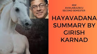 Hayavadana by Girish karnad summary in Englishwritten summary with pdf second semesterbcu [upl. by Baxter32]