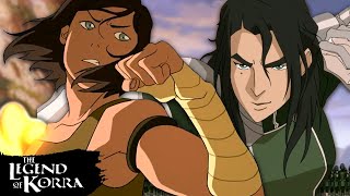 Korra vs Kuviras First Fight ⛰ Full Scene  The Legend of Korra [upl. by Lenhart235]