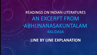 An Excerpt from Abhijnanasakuntalam line by line explanation in Malayalam [upl. by Enilhtak]