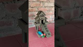 Beautiful miniature clay house making with swimming pool 🏠🌊  clayhouse mudhouse craft [upl. by Armelda]