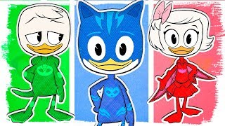 DuckTales Transforms into PJ Masks  Learning Videos for Toddlers [upl. by Deden]