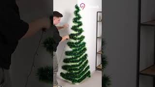 Wall Christmas Tree Hack Perfect for Tiny Corners shorts youtubeshorts christmasdecoration [upl. by Yahsal]