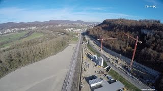 SBB Baustelle Eppenbergtunnel  ZEB 12  arials [upl. by Nna]