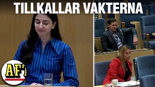 Här avbryter skriken ministern i debatten [upl. by Nnalatsyrc]