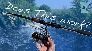 Super Affordable Telescopic Fishing Rod Review  River Wade Fishing  Kingswell Fishing [upl. by Aneeled]