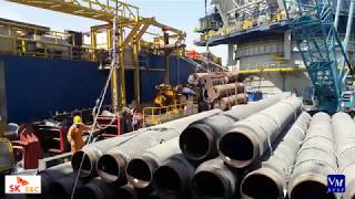 Offshore Pipeline Installation  detailed installation process  live offshore project [upl. by Veejar]