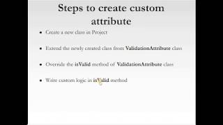 WE Wk 07 Video 02  Custom Validation Attribute in MVC5 [upl. by Atul]