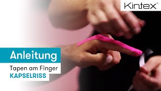 Tapen am Finger Kapselriss  Kintex® Anleitung zum Kinesiologie Tapen [upl. by Nosac62]