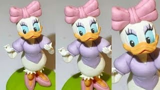 Tutorial daisy duck fondant cake topper paperina pasta di zucchero torta decorata [upl. by Emiaj203]