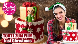 Last Christmas Film Torte  XMAS Cake Weihnachts Fondant Elf christmas cake  Sallys Welt [upl. by Ylevol666]