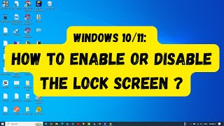 Windows 1011 How to Enable or Disable the Lock Screen [upl. by Anam]