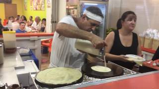 Pancakes Mallorca Julio crêpe crepe man Mallorca pancakes Alcudia Spain pancake kingHD [upl. by Yanffit]