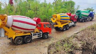 Gas Pol Mobil Truk Molen Beton Mixer Ngecor Jalan Jatuh Terguling Hino 500 Isuzu Giga Ud Quester [upl. by Anaet]