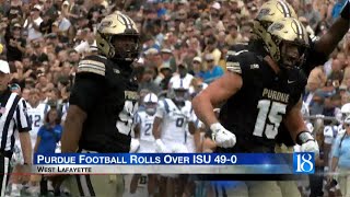 Purdue Football Rolls Over ISU 490 [upl. by Airemat519]