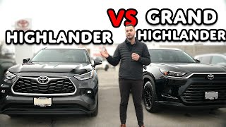 Toyota Highlander vs Grand Highlander Whats a Better Bargain Full Review [upl. by Nunnery]