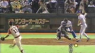 落合、野茂から2ランHR 1990年オールスター第2戦 [upl. by Hege]