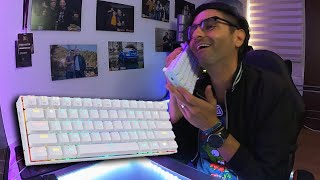 TECLADO Redragon Draconic white RGB Bluetooth Gamer total [upl. by Neenej387]