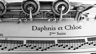 Daphnis et Chloe Flute Excerpt Ravel Tempo 60 bpm Piano accompaniment Play along [upl. by Annorah]